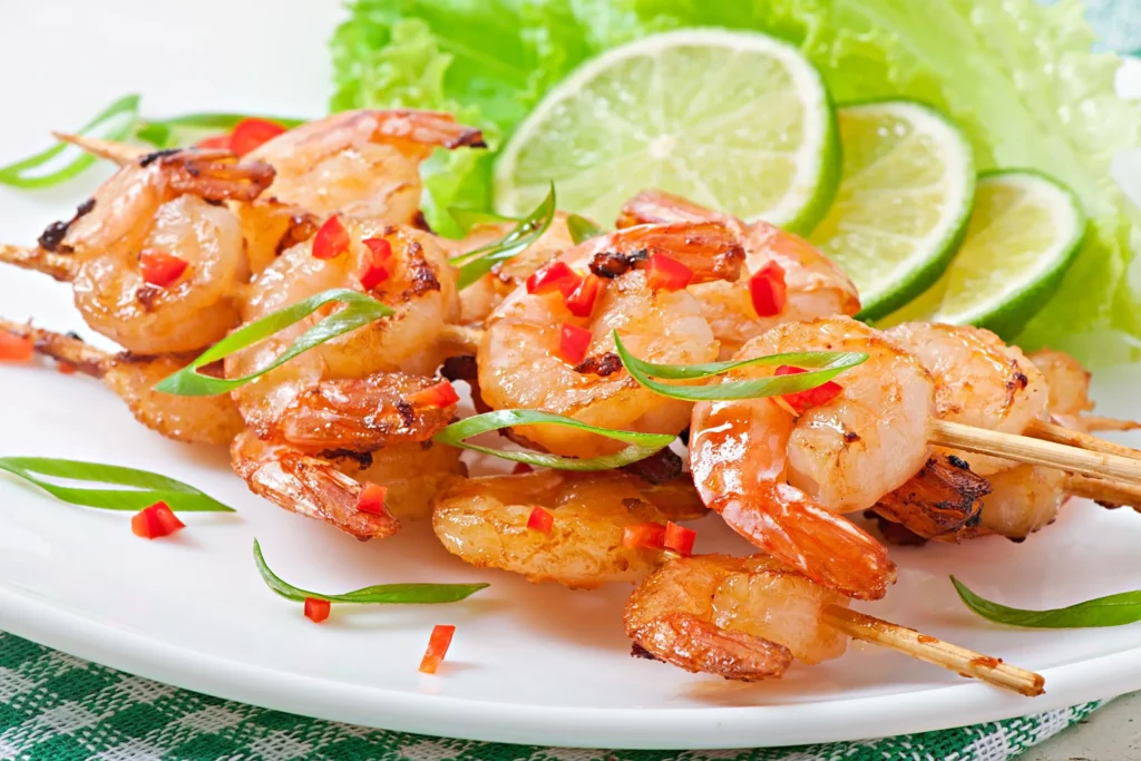 Lemon Garlic Shrimp Skewers